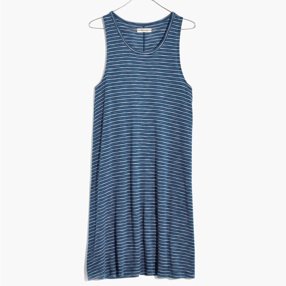 Madewell Dress Womens Large Highpoint Tank Dress In Fairbury Stripe Beachy Mini - Picture 4 of 10